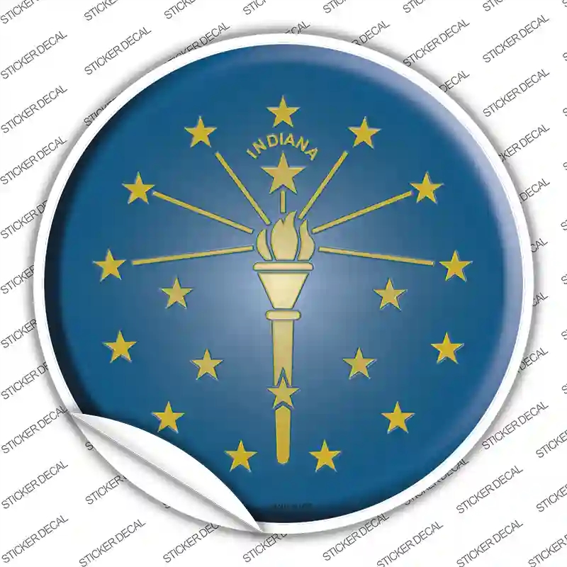 C-113s-XL Indiana State Flag Novelty Circle Sticker Decal - Extra Large