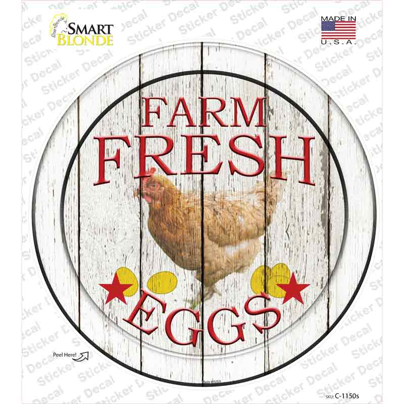 C-1150s-M Farm Fresh Eggs Novelty Circle Sticker Decal - Medium