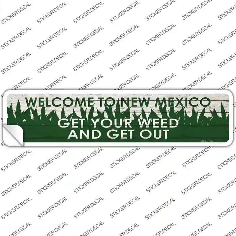 K-1583s-XL   Mexico Weed Novelty Narrow Sticker Decal - Extra Large
