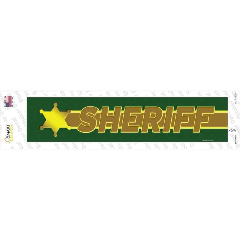 K-1623s-M Sheriff Thin Brown Line Novelty Narrow Sticker Decal - Medium