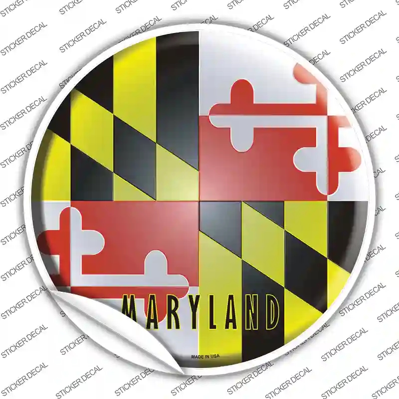 C-119s-L Maryland State Flag Novelty Circle Sticker Decal - Large