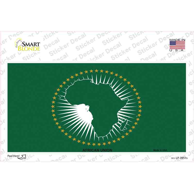 LP-3951s-M African Union Flag Novelty Sticker Decal - Medium