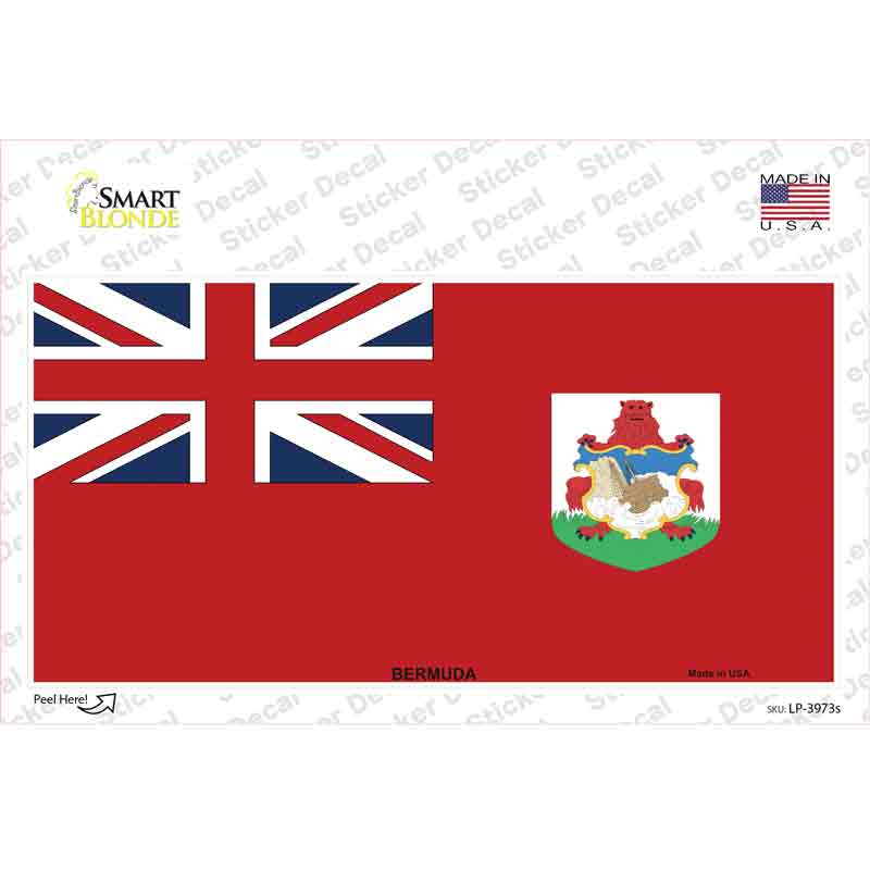 LP-3973s-M Bermuda Flag Novelty Sticker Decal - Medium