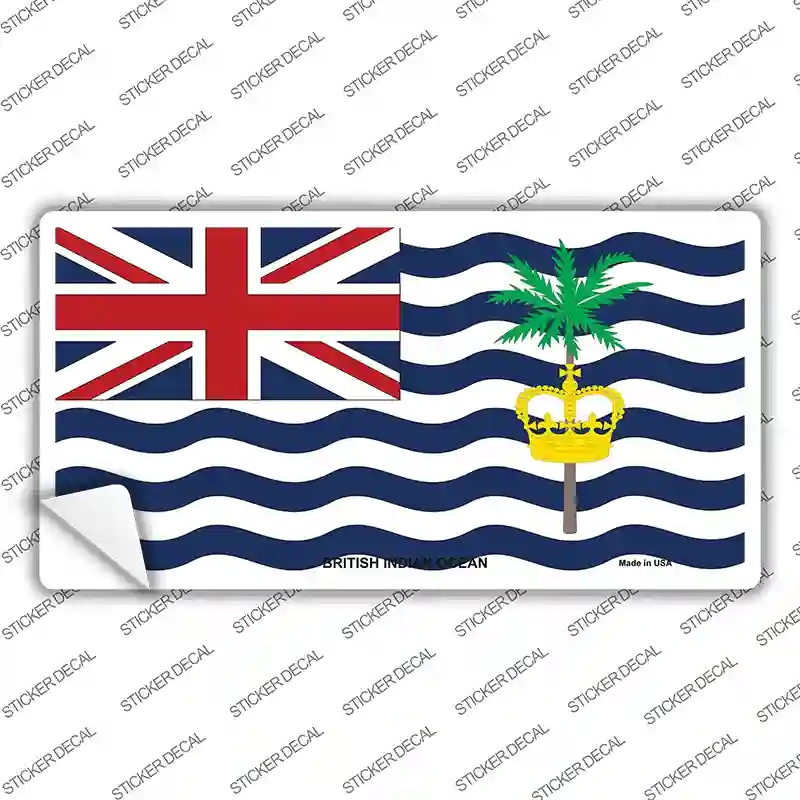 LP-3978s-L British Indian Ocean Flag Novelty Sticker Decal - Large