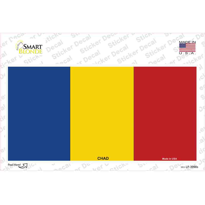 LP-3990s-M Chad Flag Novelty Sticker Decal - Medium