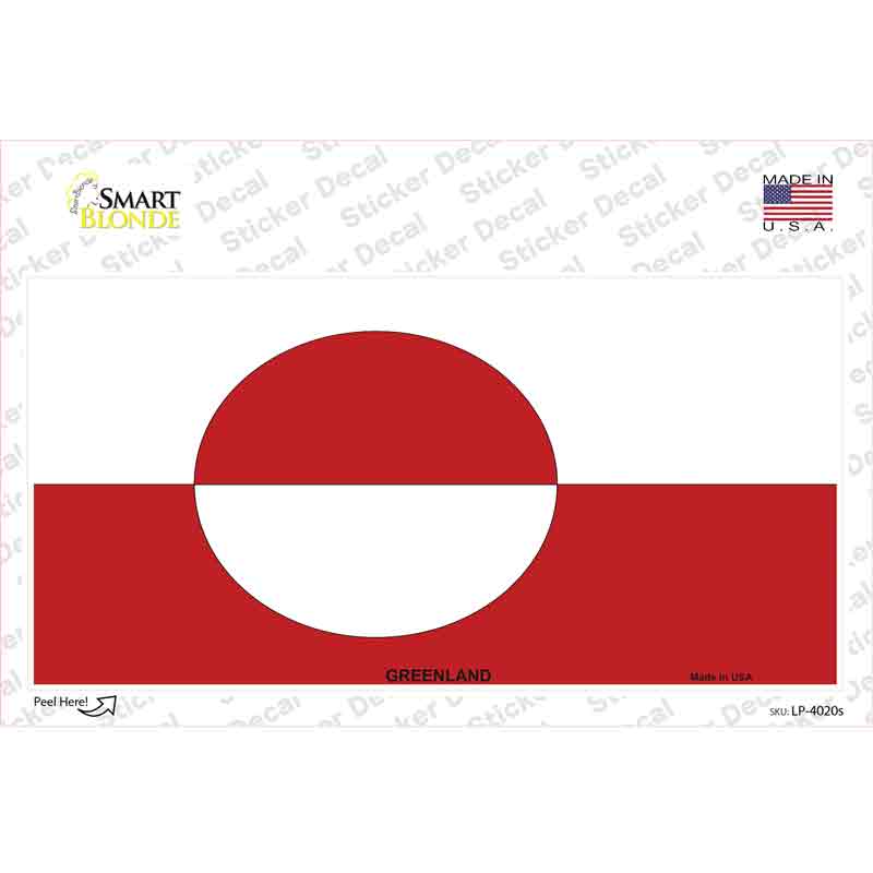 LP-4020s-M Greenland Flag Novelty Sticker Decal - Medium