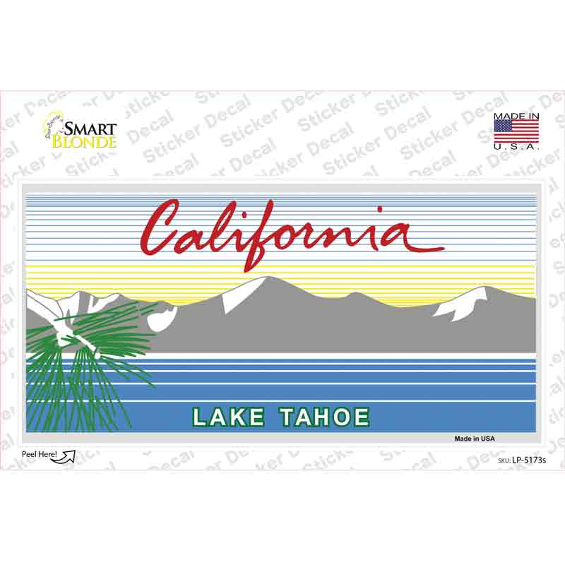 LP-5173s-M California Lake Tahoe State Blank Novelty Sticker Decal - Medium