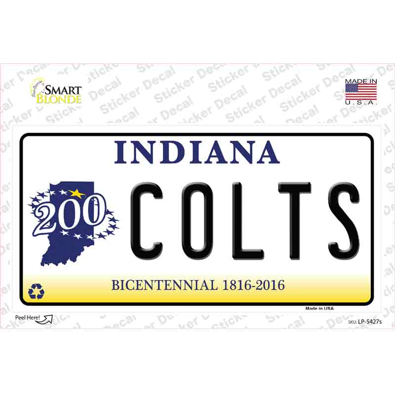 LP-5427s-M Colts Indiana State Novelty Sticker Decal - Medium