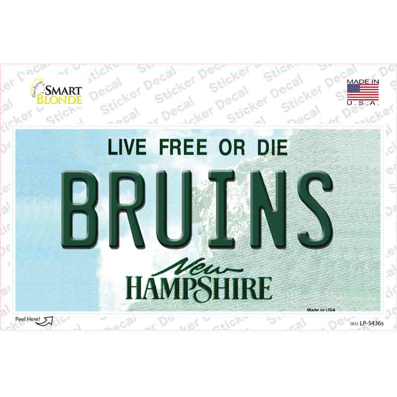 LP-5436s-M Bruins   Hampshire Novelty Sticker Decal - Medium