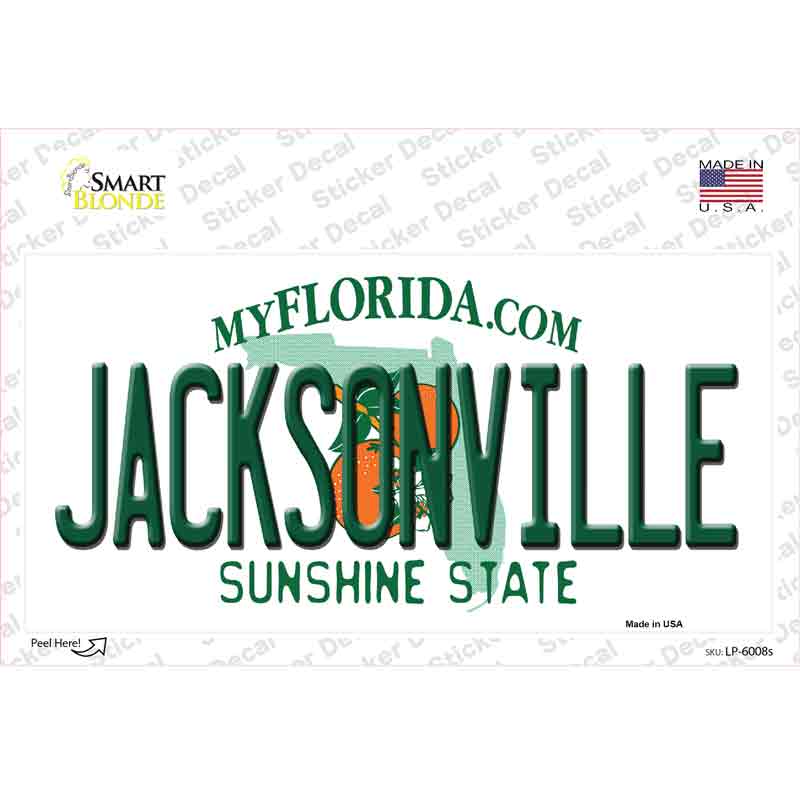 LP-6008s-M Jacksonville Florida Novelty Sticker Decal - Medium