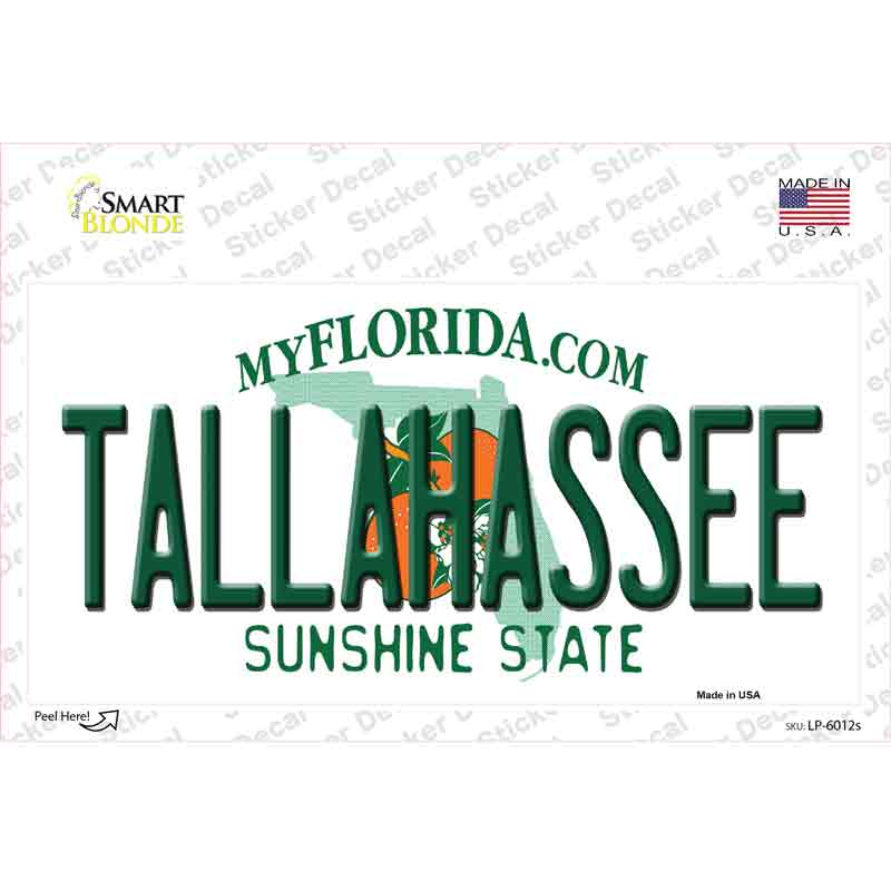 LP-6012s-M Tallahassee Florida Novelty Sticker Decal - Medium
