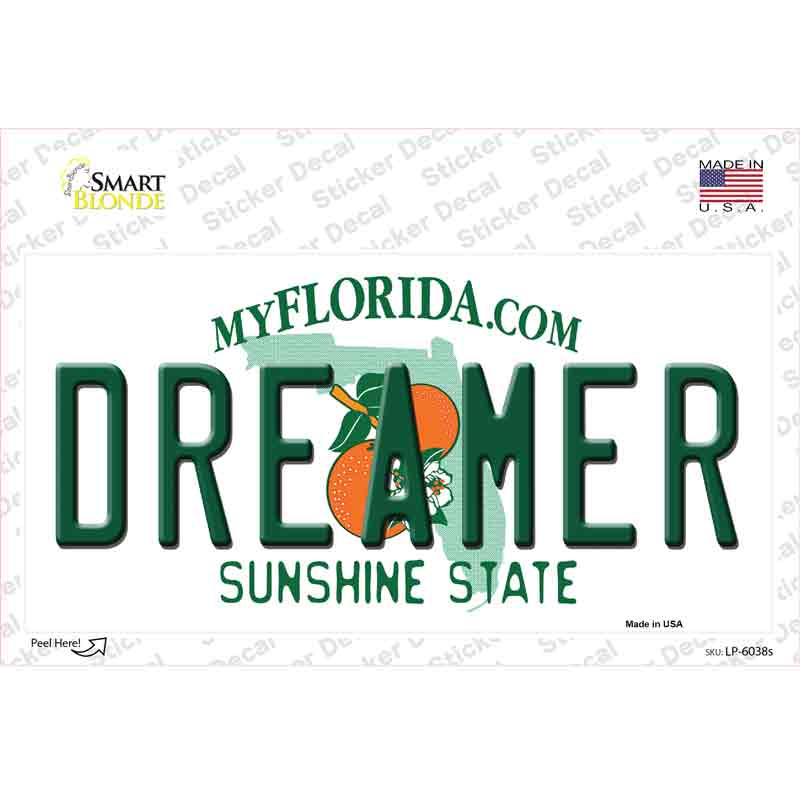 LP-6038s-M Dreamer Florida Novelty Sticker Decal - Medium