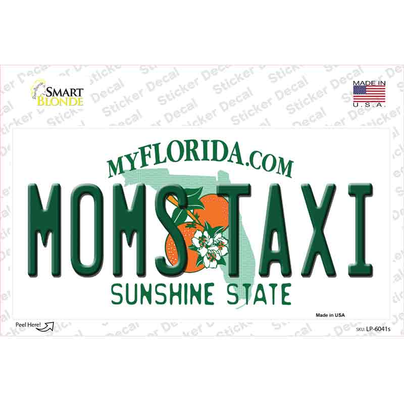 LP-6041s-M Moms Taxi Florida Novelty Sticker Decal - Medium