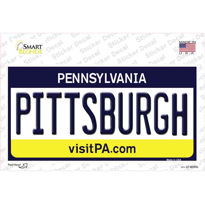 LP-6049s-M Pittsburgh Pennsylvania State Novelty Sticker Decal - Medium