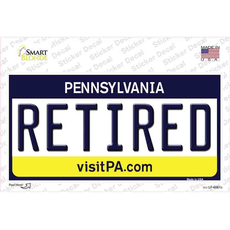 LP-6061s-M Retired Pennsylvania State Novelty Sticker Decal - Medium
