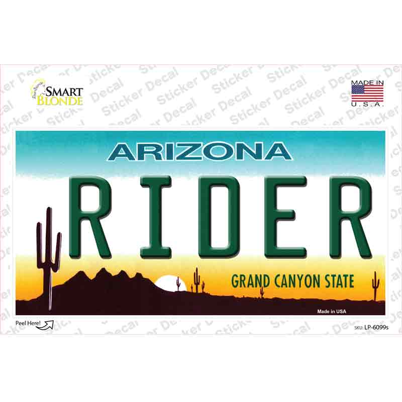 LP-6099s-M Arizona Rider Novelty Sticker Decal - Medium