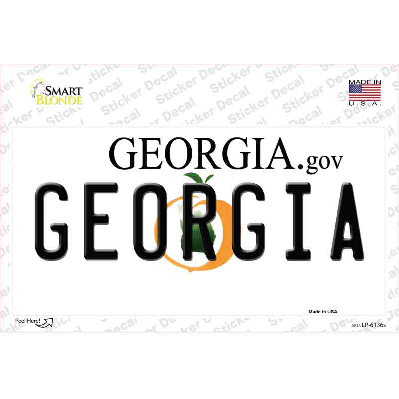 LP-6136s-M Georgia Novelty Sticker Decal - Medium