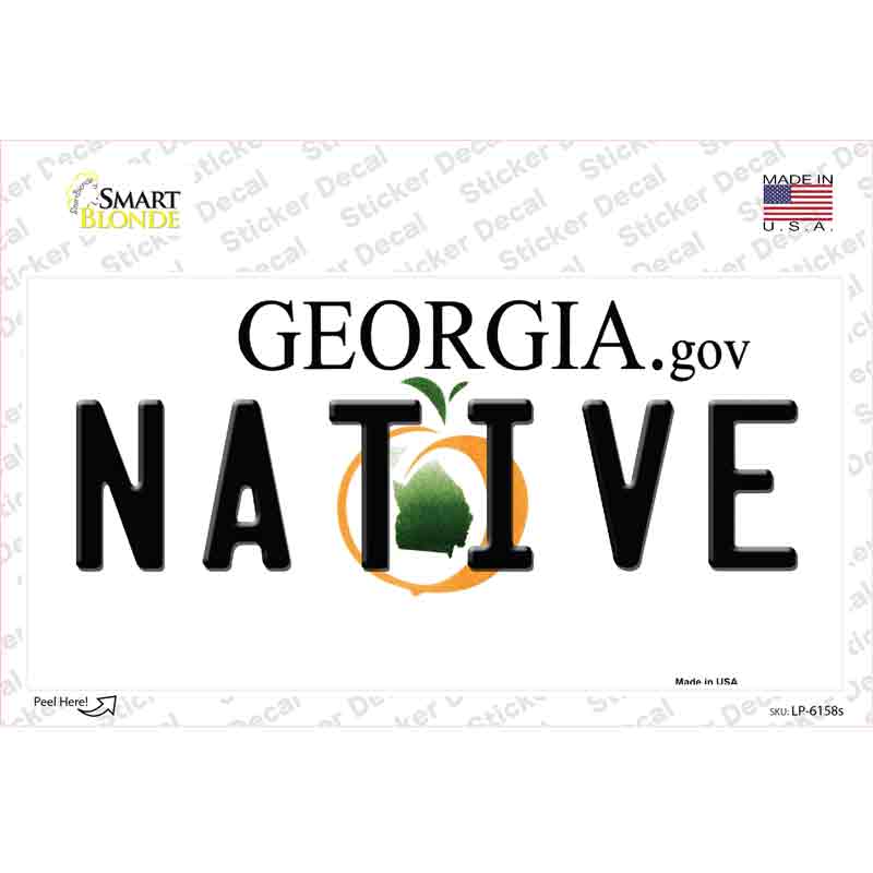 LP-6158s-M Native Georgia Novelty Sticker Decal - Medium