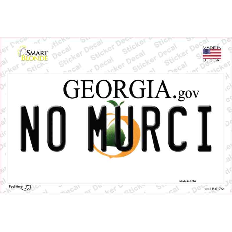 LP-6176s-M No Murci Georgia Novelty Sticker Decal - Medium