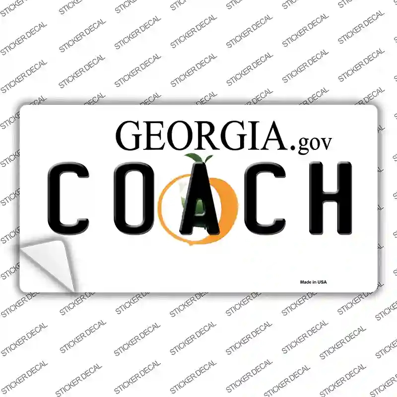 LP-6177s-S Coach Georgia Novelty Sticker Decal - Small