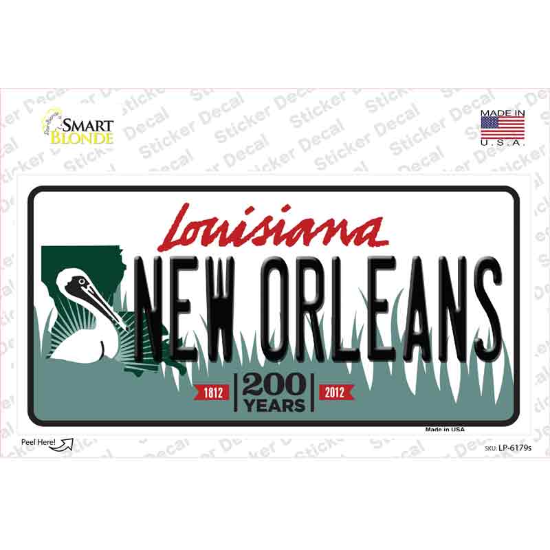 LP-6179s-M   Orleans Louisiana Novelty Sticker Decal - Medium