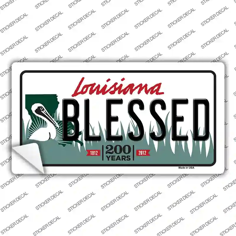 LP-6191s-L Blessed Louisiana Novelty Sticker Decal - Large