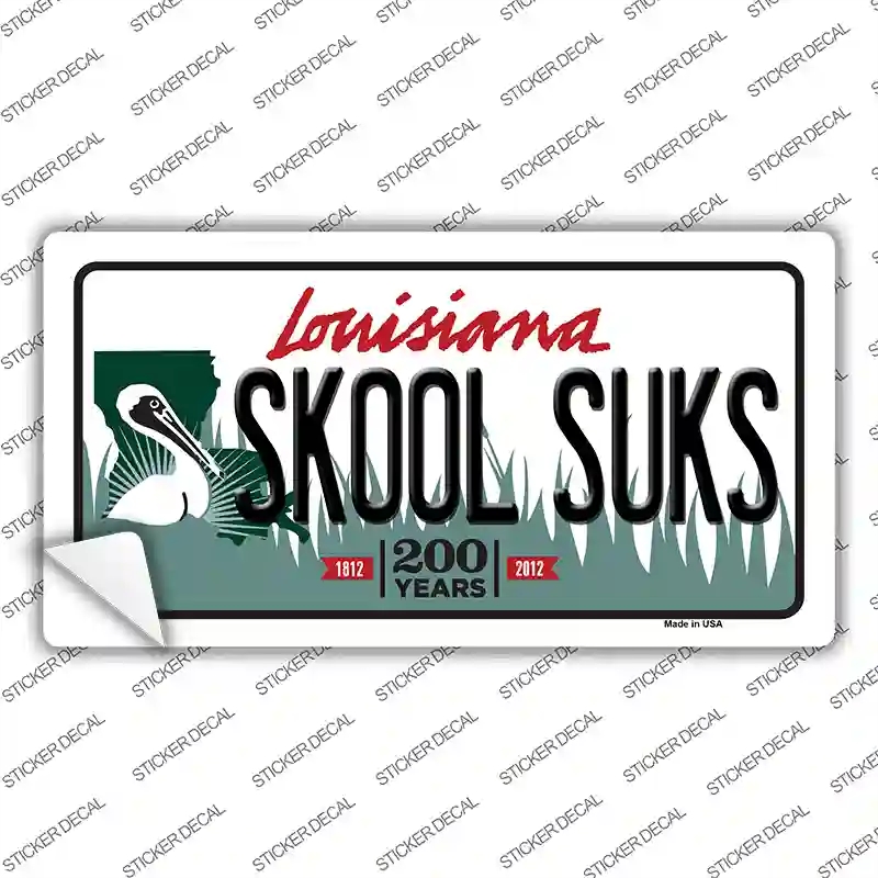 LP-6210s-XL Skool Suks Louisiana Novelty Sticker Decal - Extra Large