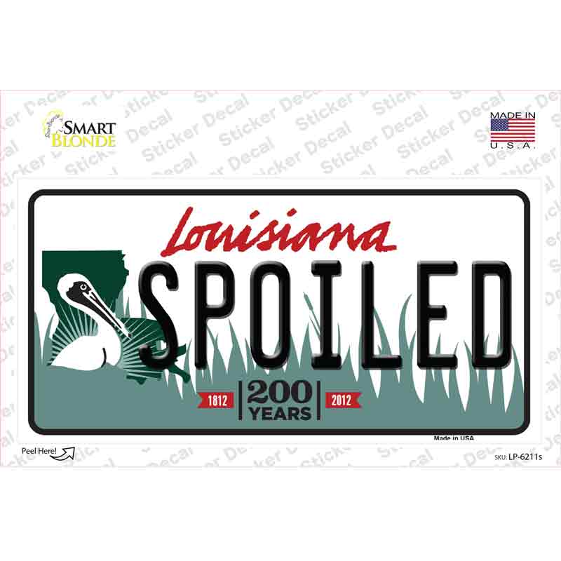LP-6211s-M Spoiled Louisiana Novelty Sticker Decal - Medium