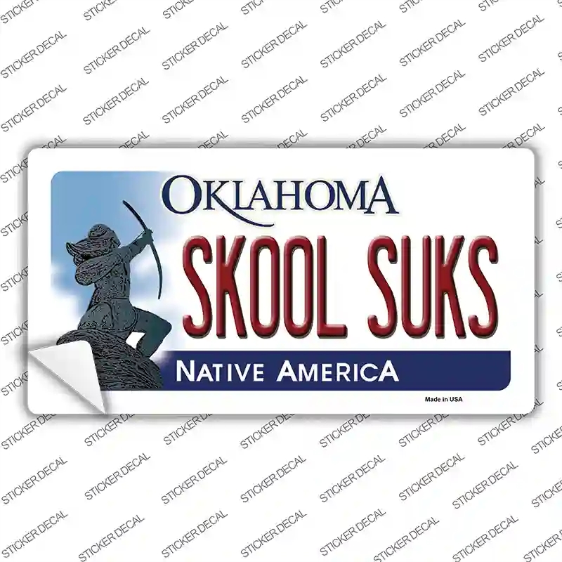 LP-6242s-L Skool Suks Oklahoma Novelty Sticker Decal - Large