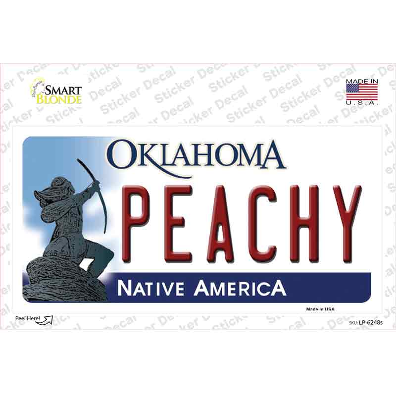 LP-6248s-M Peachy Oklahoma Novelty Sticker Decal - Medium