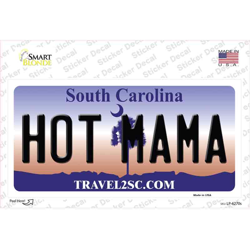 LP-6270s-M Hot Mama South Carolina Novelty Sticker Decal - Medium