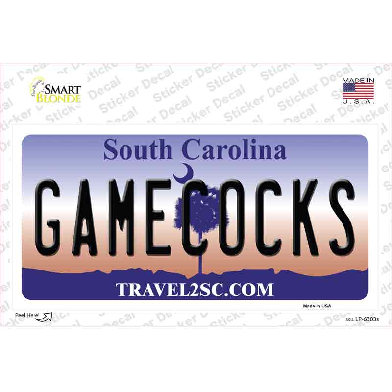 LP-6303s-M Gamecocks South Carolina Novelty Sticker Decal - Medium