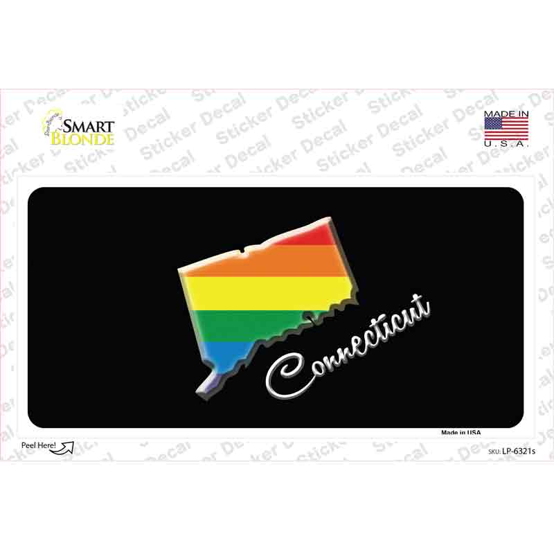 LP-6321s-M Connecticut Rainbow Novelty Sticker Decal - Medium