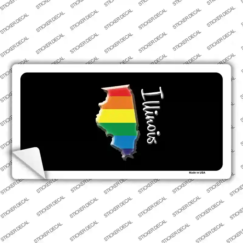 LP-6327s-L Illinois Rainbow Novelty Sticker Decal - Large