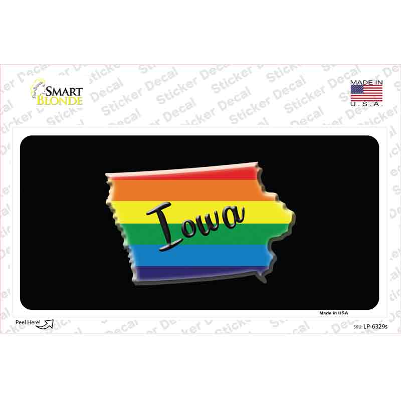 LP-6329s-M Iowa Rainbow Novelty Sticker Decal - Medium