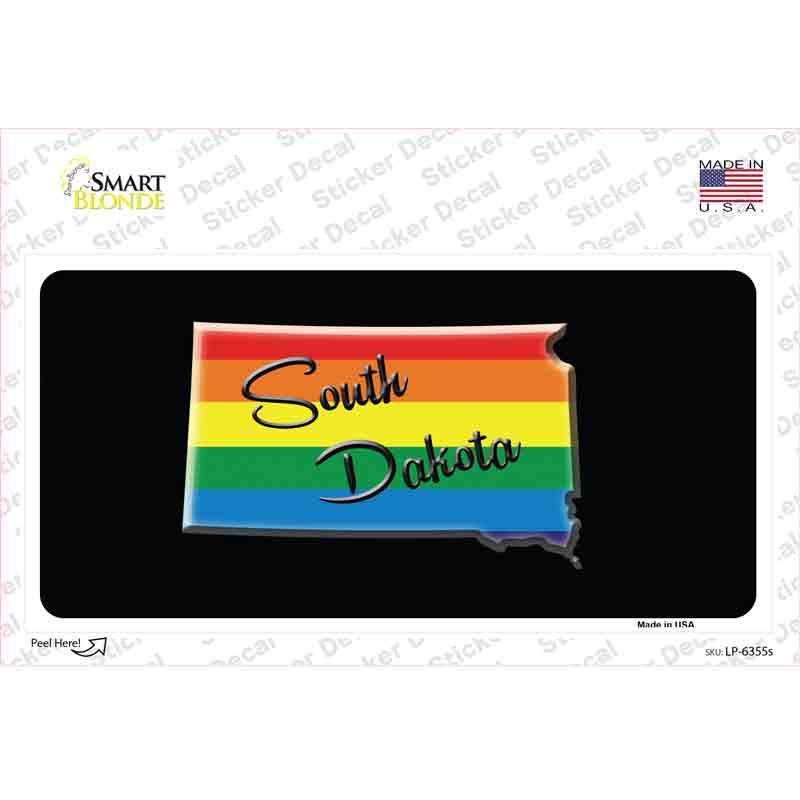 LP-6355s-M South Dakota Rainbow Novelty Sticker Decal - Medium