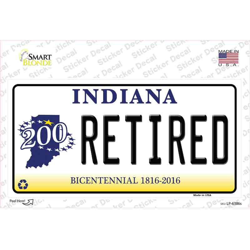 LP-6386s-M Retired Indiana Novelty Sticker Decal - Medium