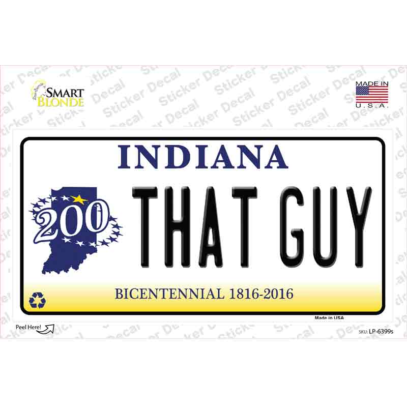 LP-6399s-M That Guy Indiana Novelty Sticker Decal - Medium