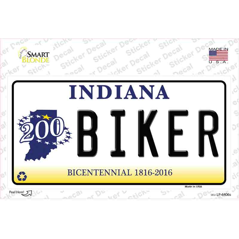 LP-6406s-M Biker Indiana Novelty Sticker Decal - Medium