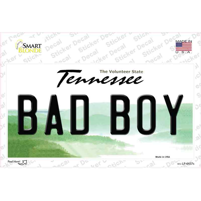 LP-6437s-M Bad Boy Tennessee Novelty Sticker Decal - Medium