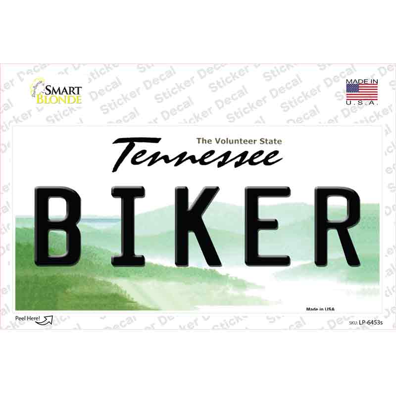 LP-6453s-M Biker Tennessee Novelty Sticker Decal - Medium