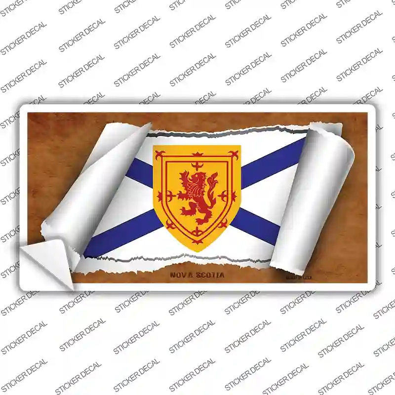 LP-9083s-L Nova Scotia Flag Scroll Novelty Sticker Decal - Large