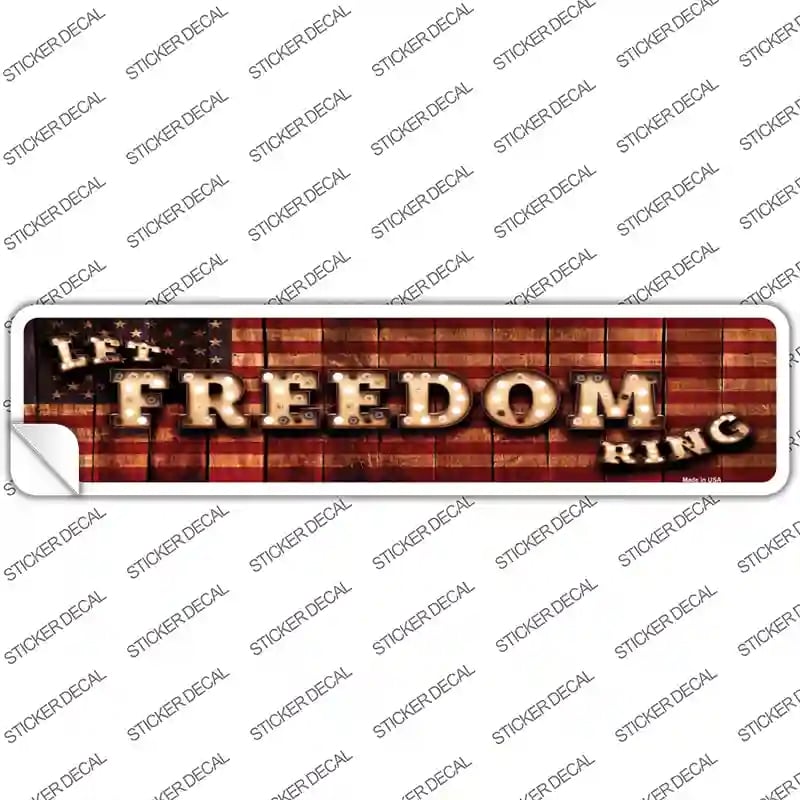 K-855s-L Let Freedom Ring Bulb Lettering Novelty Narrow Sticker Decal - Large