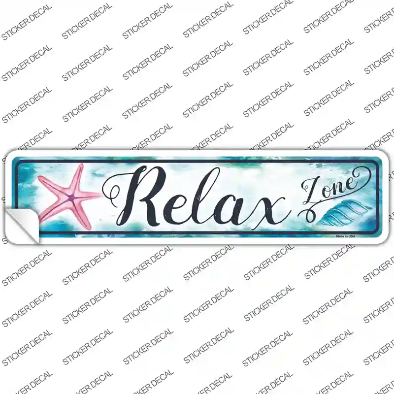 K-857s-L Relax Zone Novelty Narrow Sticker Decal - Large