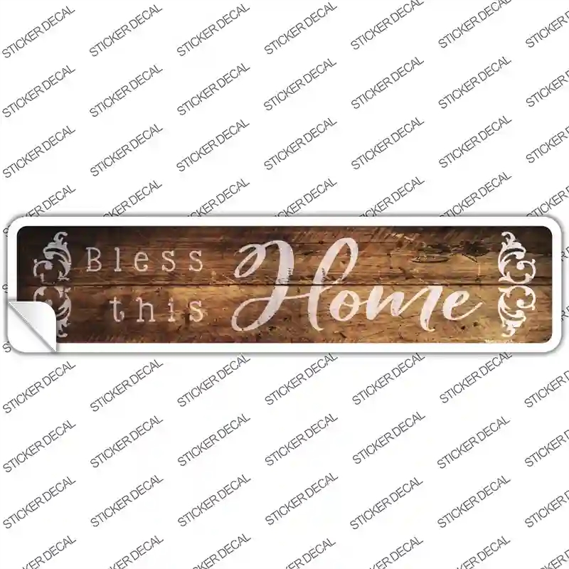 K-896s-S Bless This Home Wood Silhouette Novelty Narrow Sticker Decal - Small