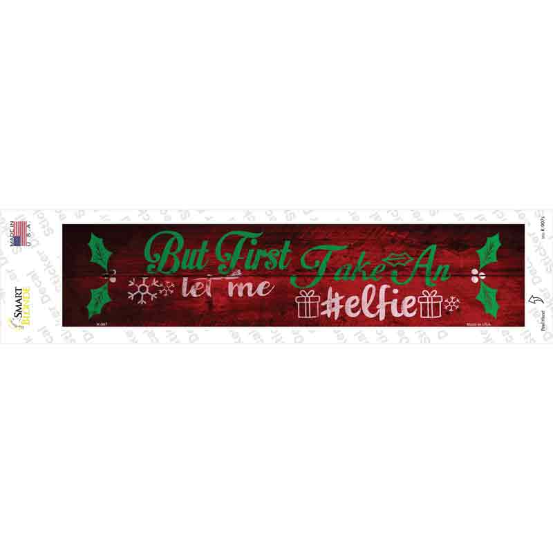 K-907s-M Take An Elfie Novelty Narrow Sticker Decal - Medium
