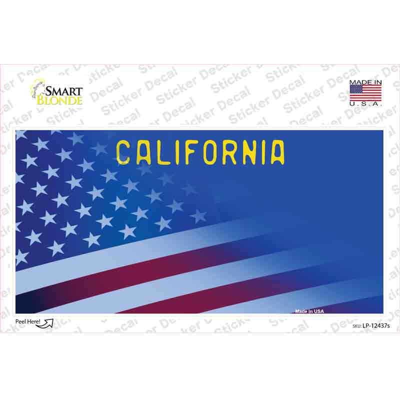 LP-12437s-M California Half Blue Novelty Sticker Decal - Medium