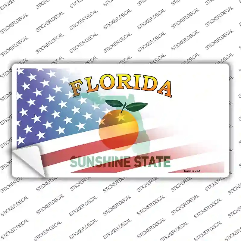 LP-12446s-L Florida Half American Flag Novelty Sticker Decal - Large