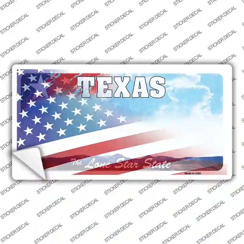 LP-12454s-S Texas Lone Star American Flag Novelty Sticker Decal - Small