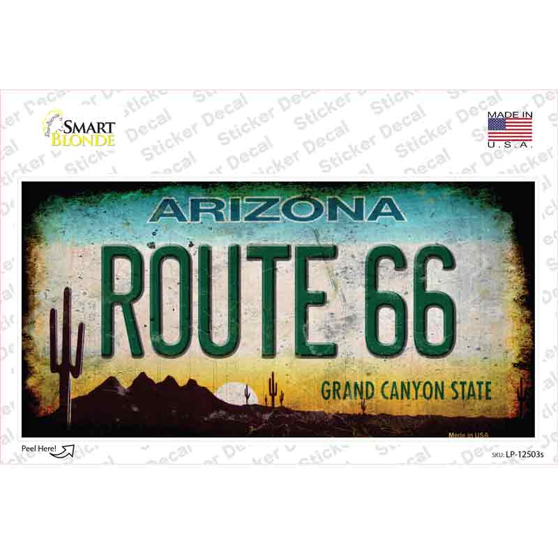 LP-12503s-M Route 66 Arizona Novelty Sticker Decal - Medium